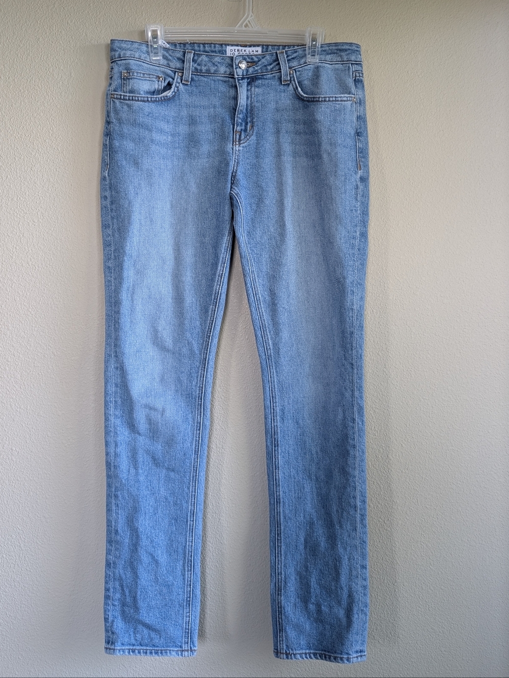 Derek Lam 10 Crosby Size 28 Mila Midrise Patchwork Girlfriend Light Blue Jeans